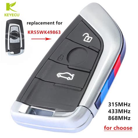 KEYECU Replacement Black Smart Remote Key Fob 3 Button 315MHz 433MHz