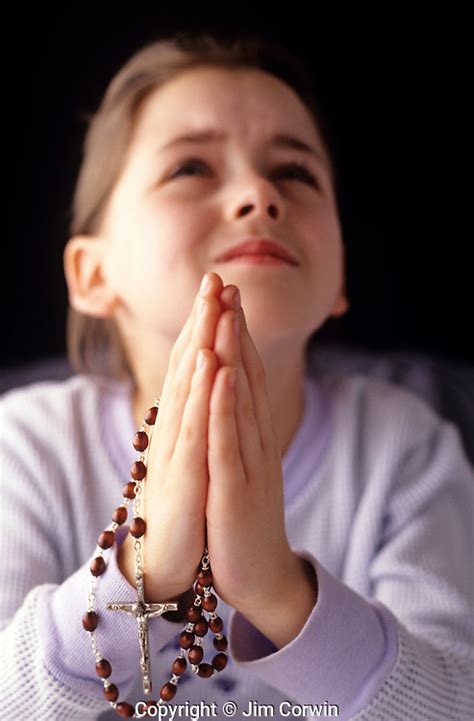 Kids Praying Hands With Rosary