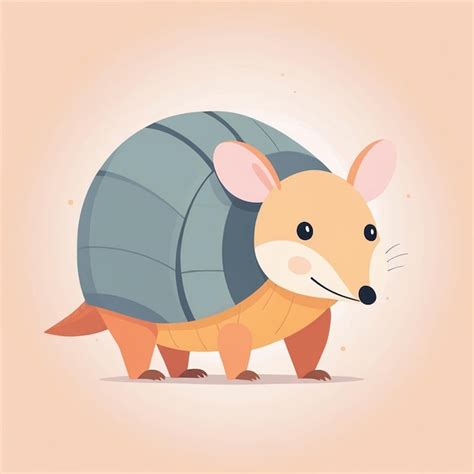 Ilustración de dibujos animados de armadillo plano y lindo Foto Premium