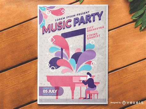 Classical Music Event Poster Concept Vector Download