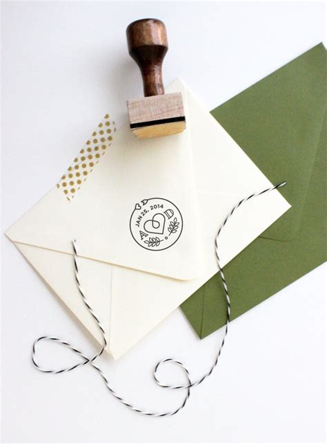 Custom Monogram Stamp by GoldFoxPaper on Etsy