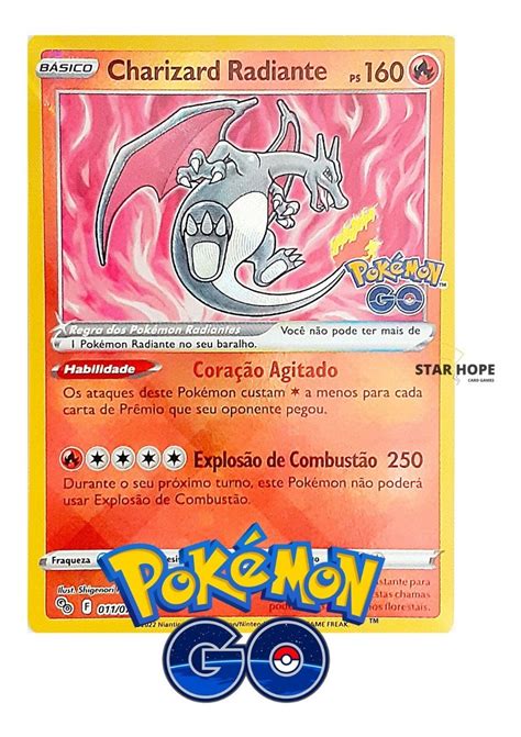 Carta Pokémon Charizard Shiny Radiante Coleção Especial Go