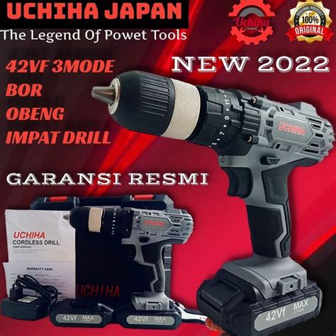 Jual Impact Drill UCHIHA 42vf 13mm New Mesin Bor Baterai Cordless Besi