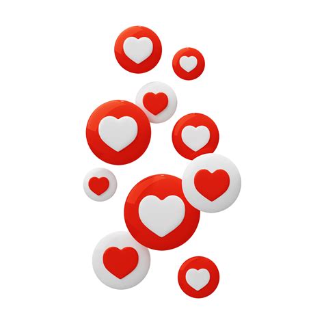 Flying Red Hearts Like Online Concept Of Social Networks Like And Heart