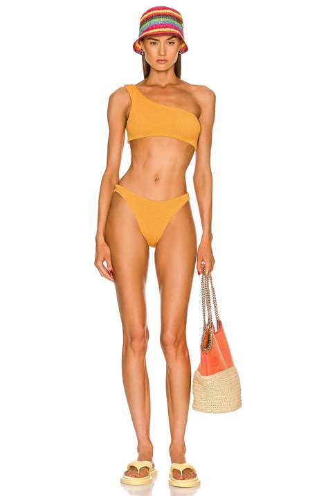 Hunza G Nancy Bikini Set In Mango Sorbet FWRD