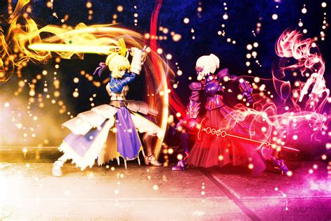 Saber vs. Saber Alter (Put together using my Figma figures) :) : r/grandorder