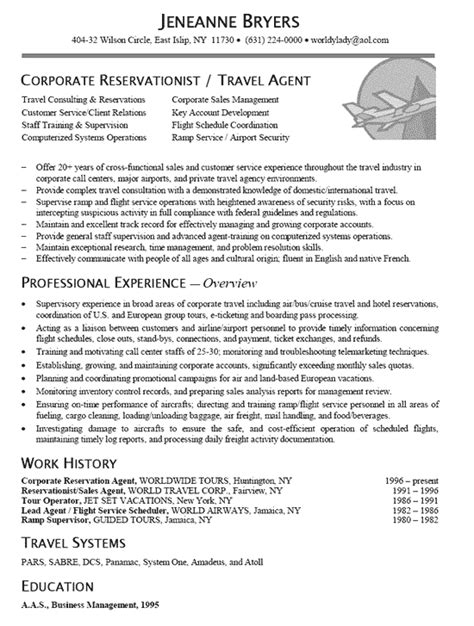 Travel Agent Resume Example