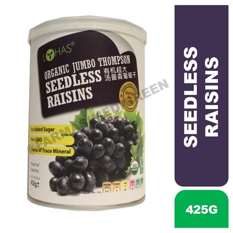 Lohas Organic Jumbo Thompson Seedless Raisins G Exp