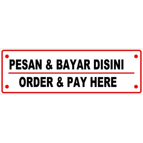 Jual Stiker Pesan Dan Bayar Di Sini X Cm Shopee Indonesia