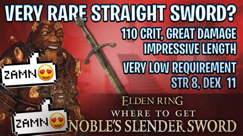 Noble S Slender Sword Noble S Estoc Location Elden Ring YouTube