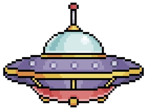 Premium Vector Pixel Art Alien Spaceship UFO 8bit Gaming Vehicle On