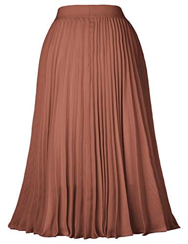 Kate Kasin Womens High Waist Pleated A Line Swing Skirt Kk