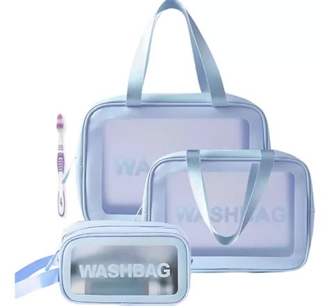 Kit Bolsa Nécessaire Washbag 3unid Azul Escova De Dentes MercadoLivre