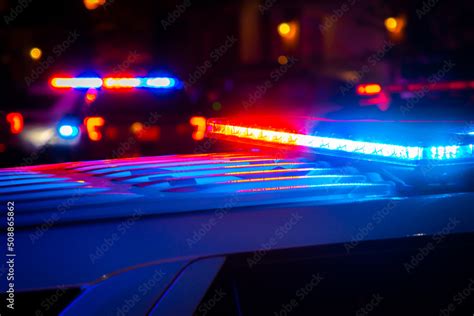 Flashing police lights Stock Photo | Adobe Stock