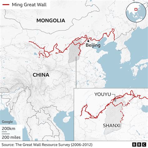 chinas great wall damaged  workers   shortcut bbc news