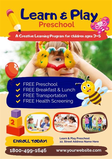 Copy Of Learn And Play Preschool Flyer Ad Postermywall