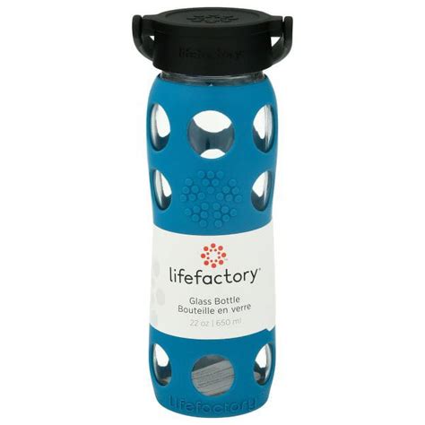 Lifefactory Glass Water Bottle With Classic Cap And Silicone Sleeve