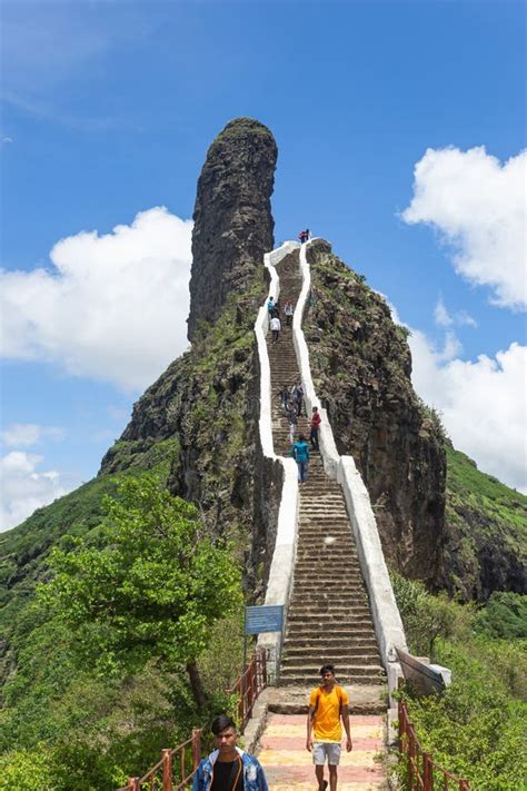 Vertical Shot Of The Staircase On The Mangi Tungi Hillindia Editorial