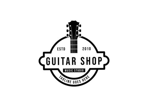 Premium Vector Vector Guitar Shop Logo Music Icons For Audio Store