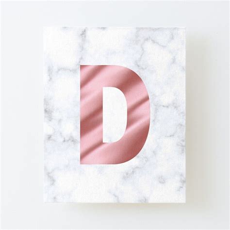 Pink Silk On Marble Initial Letter D Mounted Print For Sale By Kosmi