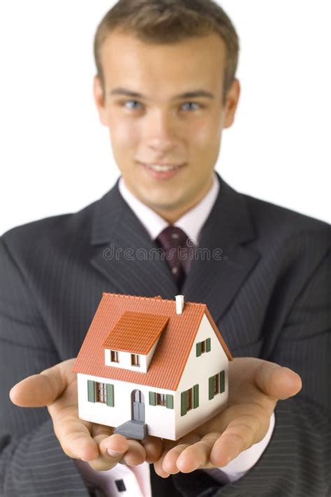 Young Businessman With House Stock Photo - Image of give, business: 3050862