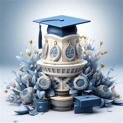 Premium AI Image | A blue graduation cap with a blue tassels on the top