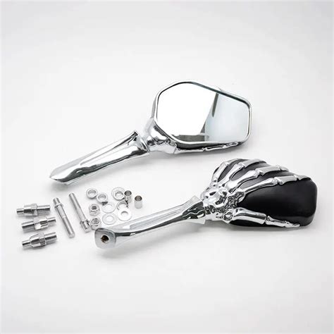 Brand New Motorcycle Mirror Chrome Chrome Skeleton Skull Custom Street