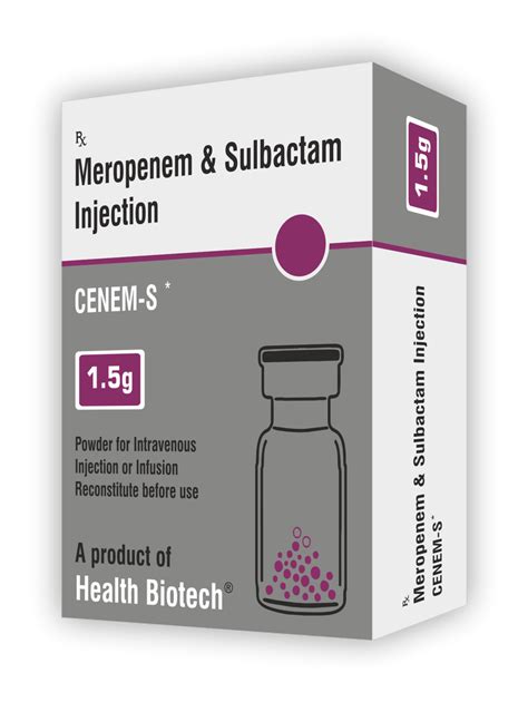 Cenem S Meropenem Sulbactam Injection Health Biotech Ltd At Best Price