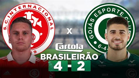 Internacional 4 X 2 GoiÁs Brasileirão Série A 2022 Parciais Cartola