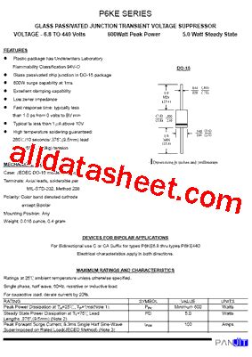 P6KE39CA 数据表 PDF Pan Jit International Inc