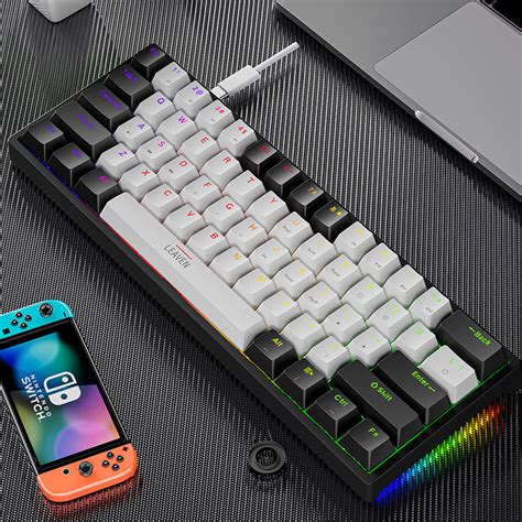 Bàn Phím Cơ K LEAVEN Gaming Blue Switch Red Switch Keys HOT SWAP Type C LED Rainbow
