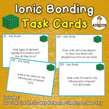 Ionic Bonding Task Cards By The Science Hedgehog Tpt