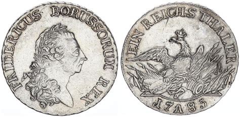 Altdeutschland Brandenburg Preussen 1 Taler 1785 A König Friedrich II