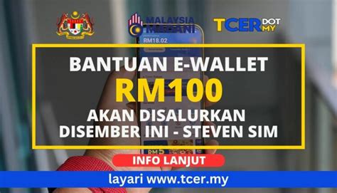 Official Bantuan E Wallet RM100 Akan Disalurkan Disember Ini TCER MY