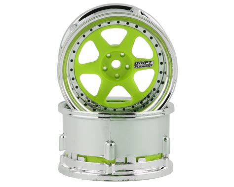 Ds Racing Drift Element Spoke Drift Wheel Green Face Chrome Lip