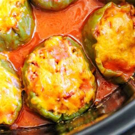 Slow Cooker Stuffed Bell Peppers Fab Everyday