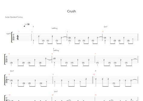 Crush（双吉他谱）吉他谱 Gtp谱 双吉他 乐队版 扫弦 Cigarettes After Sex
