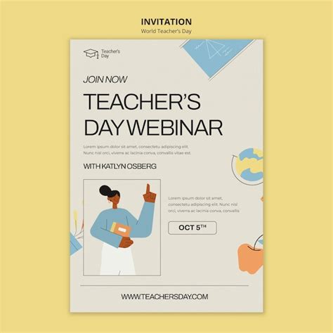 Premium Psd World Teacher S Day Invitation Template