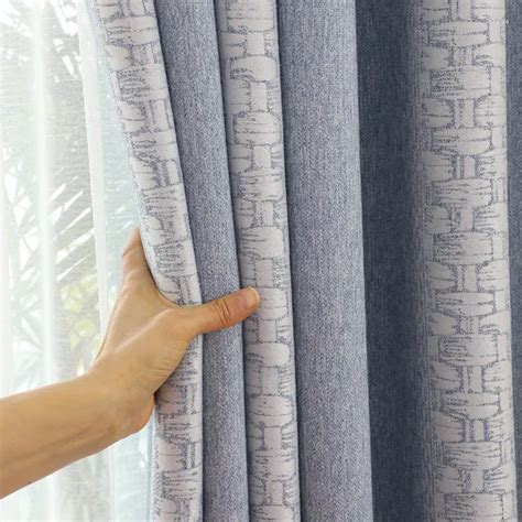 Cortina Moderna Chenilla Jacquard Alto Sombreado Ventana Blackout Sala