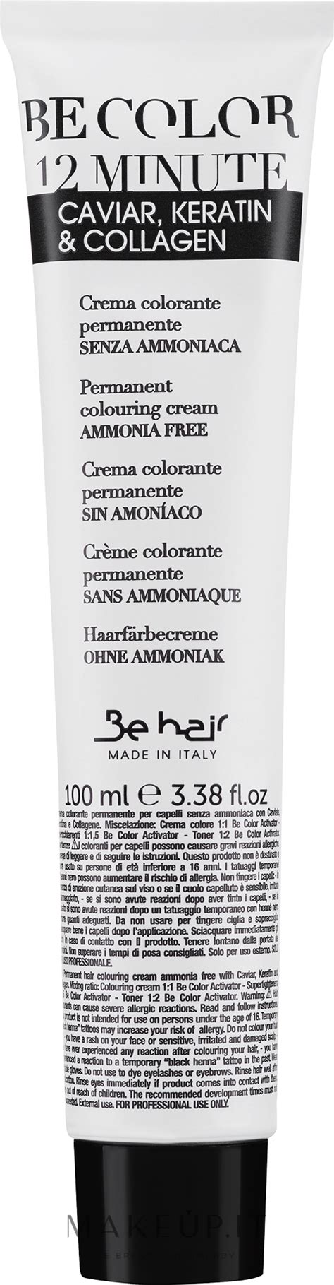 Be Hair Be Color Permanent Colouring Cream Minute Tinta Crema Per