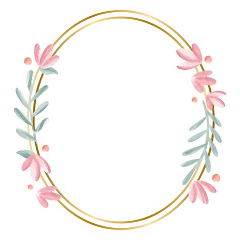 Dise O Png Y Svg De Marco De Acuarela Floral Ovalado Para Camisetas