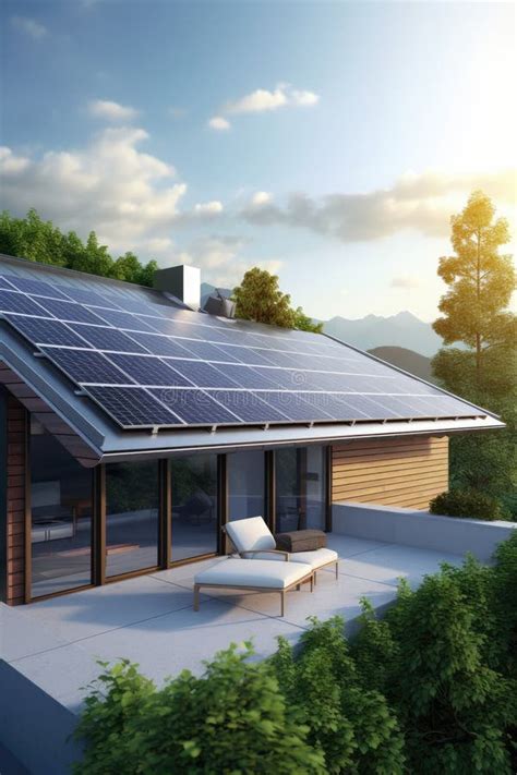 Solar Panels Rooftop System Stock Image - Image of panel, home: 302483933