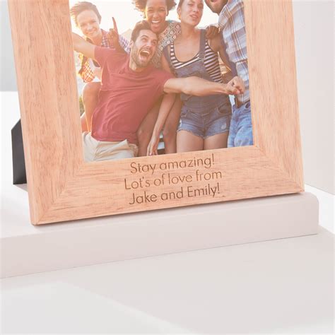 Engraved Wooden Portrait Photo Frame Message Gettingpersonal