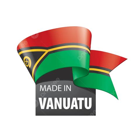 Ilustración Vectorial De La Bandera De Vanuatu Sobre Un Fondo Blanco