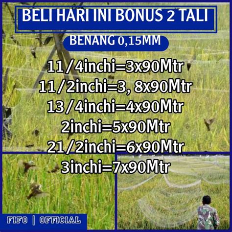 Jual Bonus Tali Jaring Padi Sawah Senar Jaring Burung Pipit