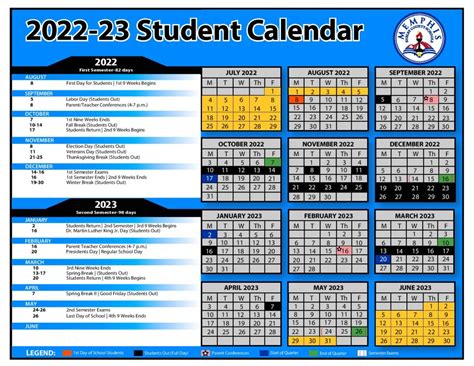 Shelby County Schools Calendar 2022-2023 in PDF