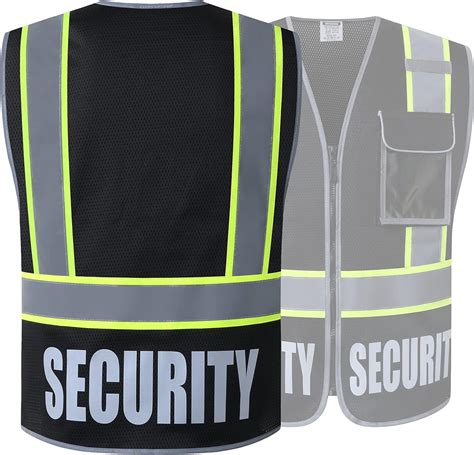 Buy Hataunki Retro Reflection Security Safety Vests Heavy Duty Black