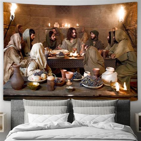 Jesus Last Supper Tapestry Prints Christian Wall Art Christian Home