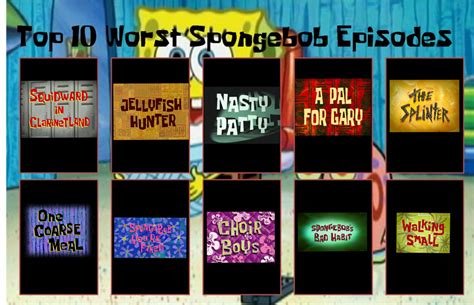 Top 10 worst SpongeBob episodes by Katelynluvsart3251 on DeviantArt