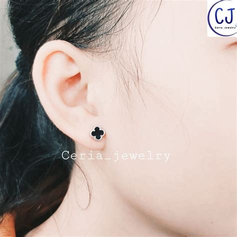 Jual Anting Tusuk Dewasa Wanita Perak Asli Silver 925 Lapis Emas Putih